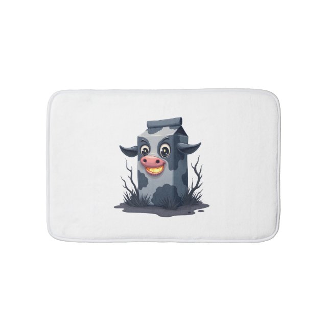 Cursed Milk Carton Cow Bath Mat (Front)