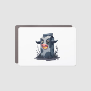 Cursed Milk Carton Cow Car Magnet