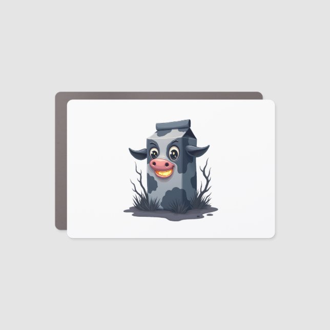 Cursed Milk Carton Cow Car Magnet (Front)