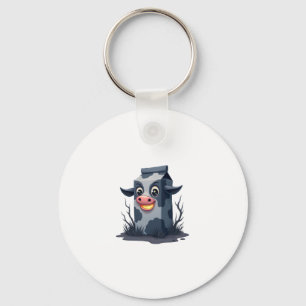 Cursed Milk Carton Cow Keychain