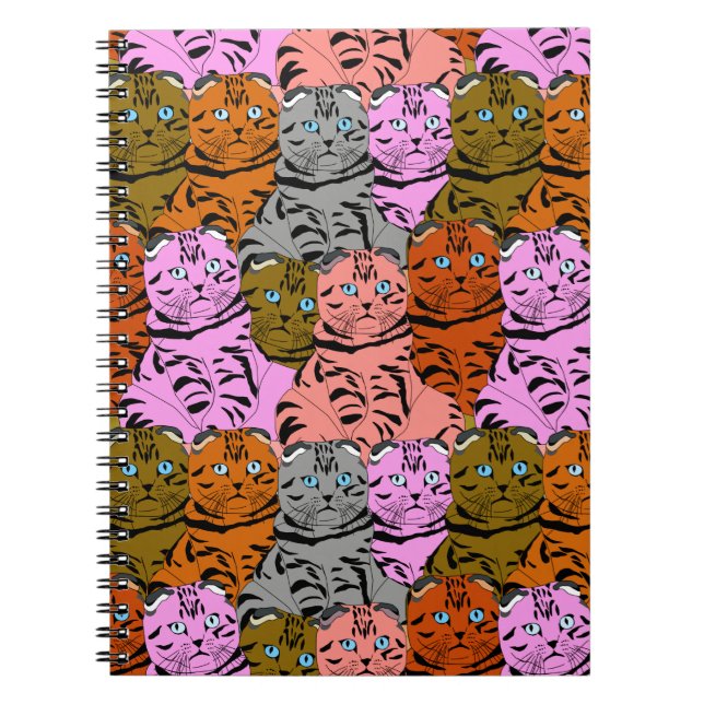 Cursed Pictures of Cats Animal Art Stupid Looking  Notebook (Front)
