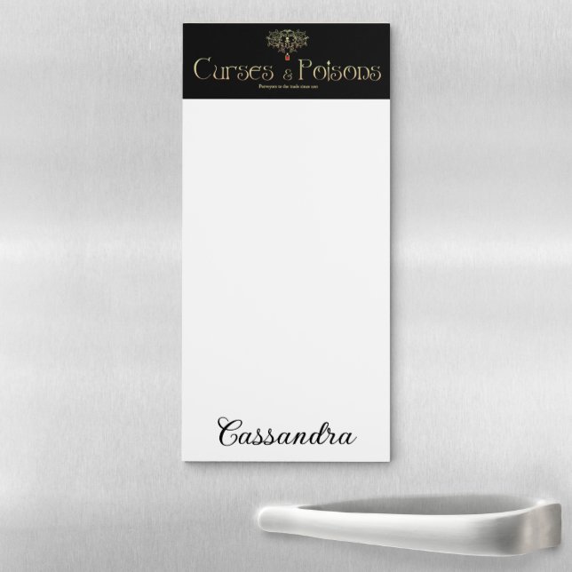 Curses and Poisons Personalized Magnetic Notepad (In Situ)