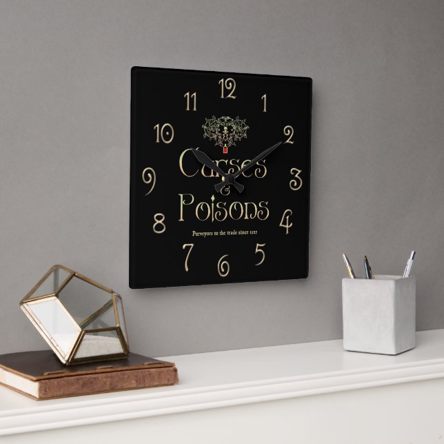 Curses and Poisons Square Wall Clock (Office)