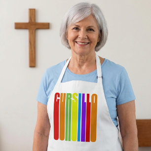 Cursillo Colorful Elongated Text Christian Faith Apron