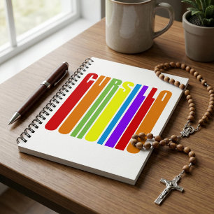 Cursillo Colorful Elongated Text Christian Faith Notebook