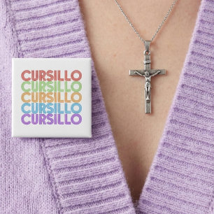 Cursillo Colorful Stacked Rainbow DeColores Button