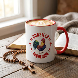 Cursillo Decolores Colorful Rooster with Crosses Mug