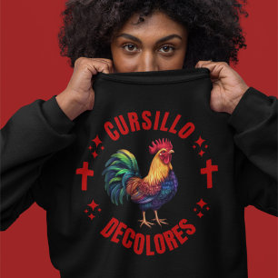 Cursillo Decolores Colorful Rooster with Crosses Sweatshirt