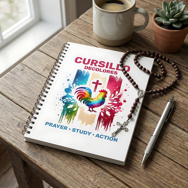 Cursillo DeColores Rooster & Cross Brush Strokes Notebook (Creator Uploaded)