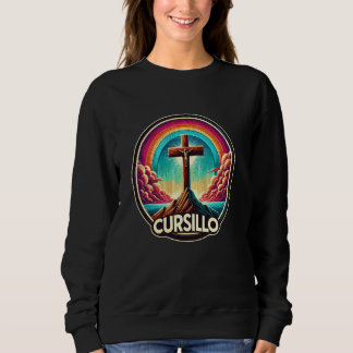Cursillo Faith Cross With Rainbow and Clouds Sweatshirt