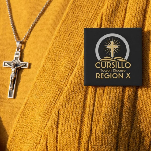 Cursillo Radiant Cross on Hill Diocese & Region  Button (Creator Uploaded)