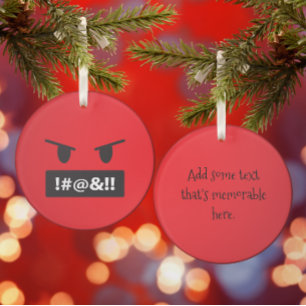 Cursing Emoji Angry Red Face Ornament