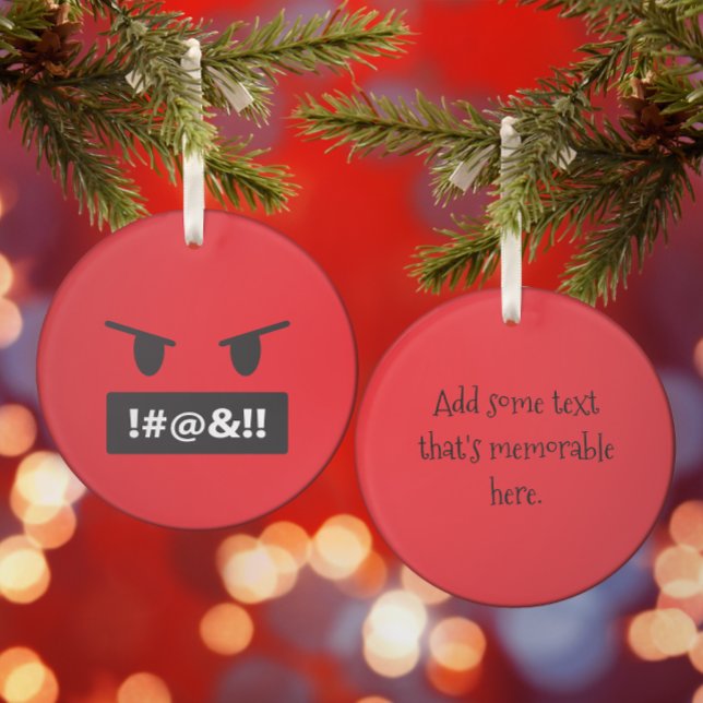 Cursing Emoji Angry Red Face Ornament (Creator Uploaded)
