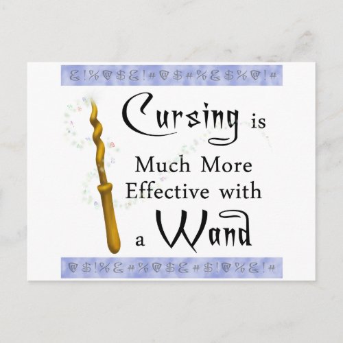 cursing is more effective with a wand postcard