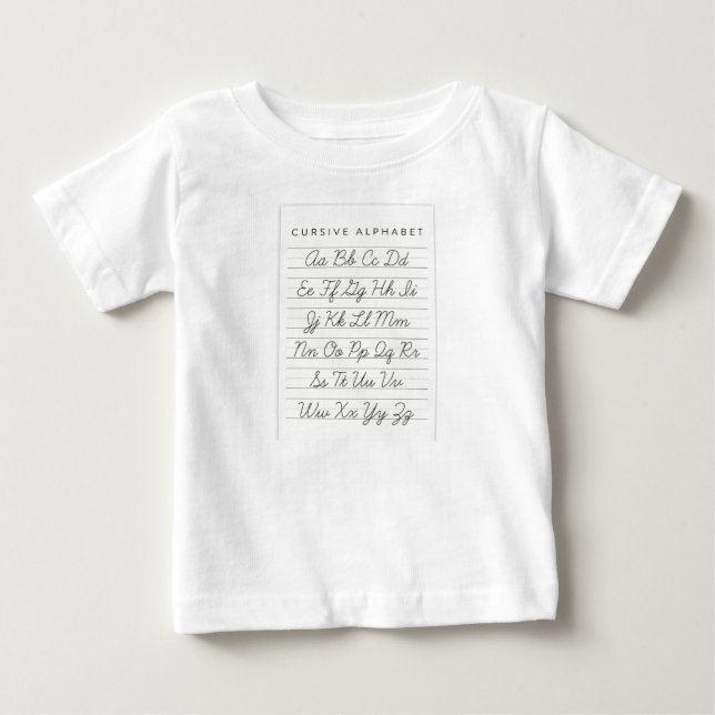 Cursive Alphabet T Shirt (Front)