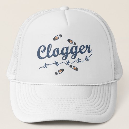Cursive Clogger in Blue for Dancers Cute Trucker Hat