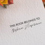 CURSIVE ELEGANT THIS BOOK BELONGS TO ADD YOUR NAME SELF-INKING STAMP