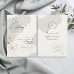 Cursive Floral 20th Anniversary Neutrals ID1168 Invitation