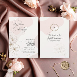 Cursive Floral 40th Anniversary Blush ID1168 Invitation