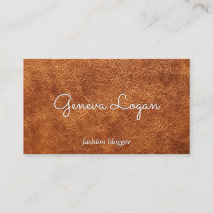 Cursive Font   Brown Texture Background Business Card