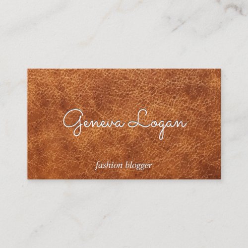 Cursive Font  Brown Texture Background Business Card