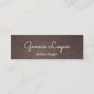 Cursive Font   Brown Texture Background Mini Business Card
