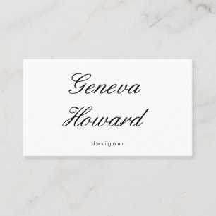 Cursive Font   Minimalist Business Card