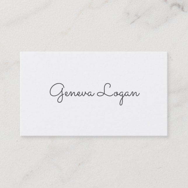 Cursive Font | Minimalist Business Card (Front)