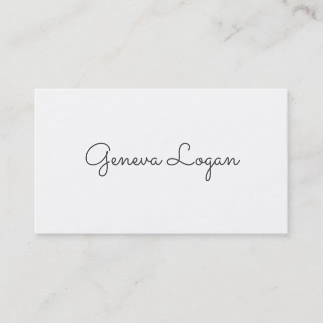Cursive Font | Minimalist Business Card | Zazzle