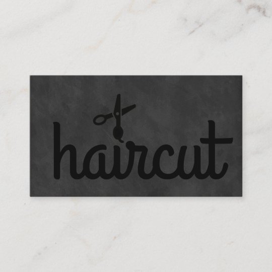 Cursive Hair Cut Salon Icon Business Card