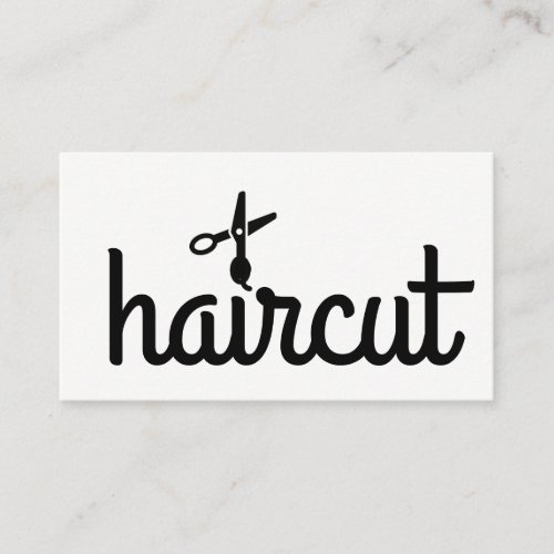 Cursive Hair Cut Salon Icon Business Card