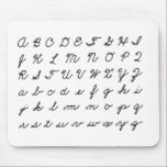 cursive handwriting chart mouse pad<br><div class="desc">vintage 1940s cursive handwriting chart</div>