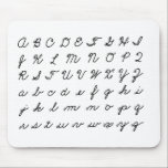 cursive handwriting chart mouse pad<br><div class="desc">vintage 1940s cursive handwriting chart</div>