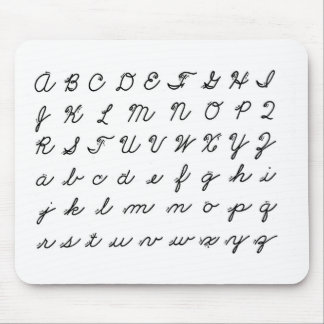cursive handwriting chart mouse pad