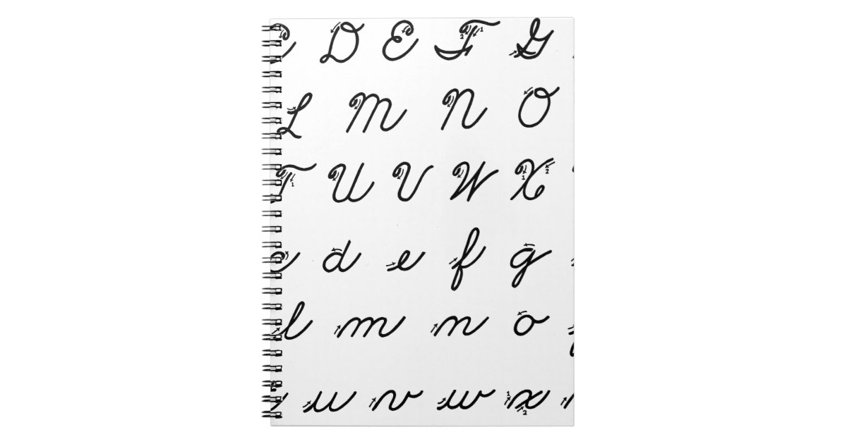 cursive handwriting chart notebook Zazzle