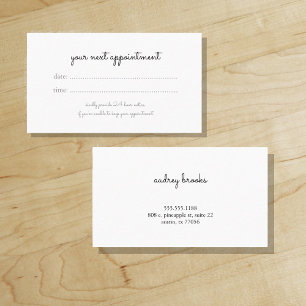 cursive   handwriting   your next appointment card