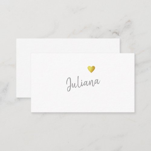 cursive handwritten feminine love heart business card
