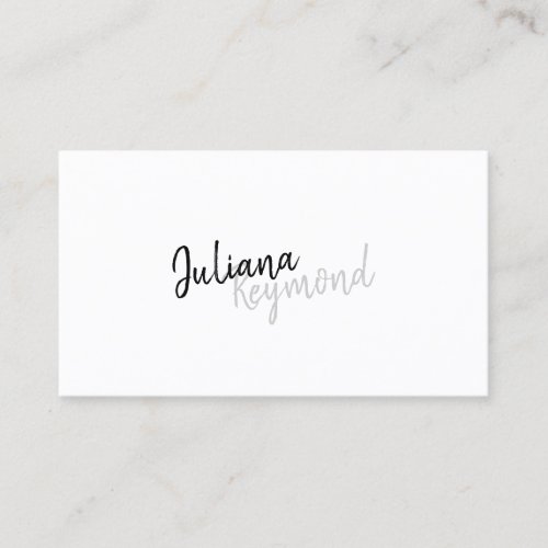 cursive handwritten professional modern bw business card