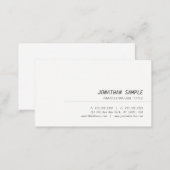 Cursive Italic Font Simple Professional Modern Business Card (Front/Back)