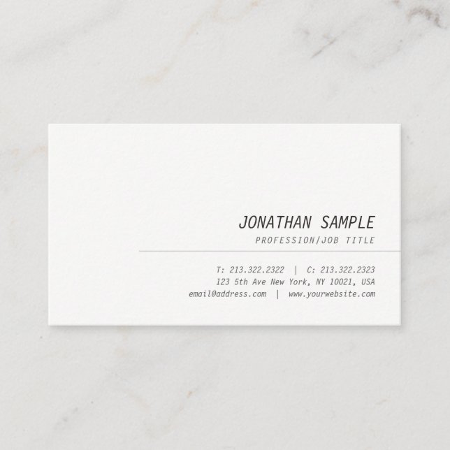 Cursive Italic Font Simple Professional Modern Business Card (Front)