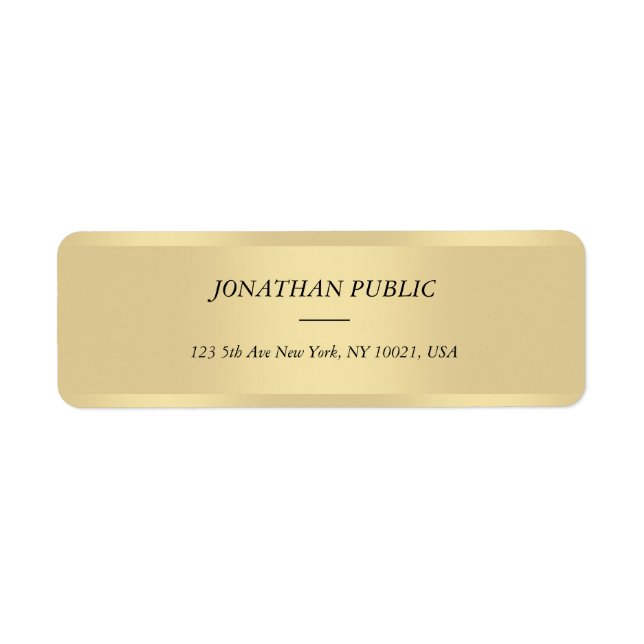 Cursive Italic Text Font Gold Template Modern Cool Label (Front)