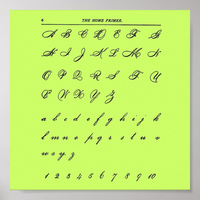 Cursive Letters Poster (Front)