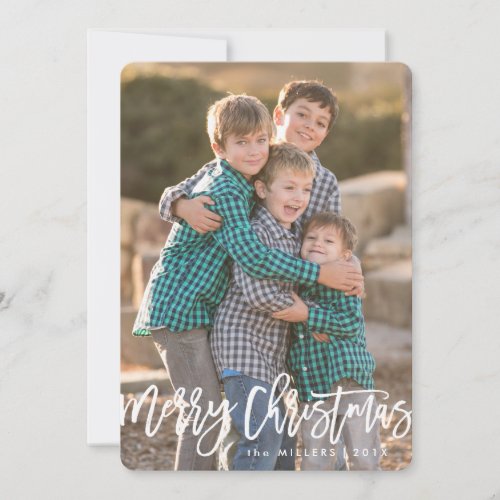 Cursive Merry Christmas Holiday Card