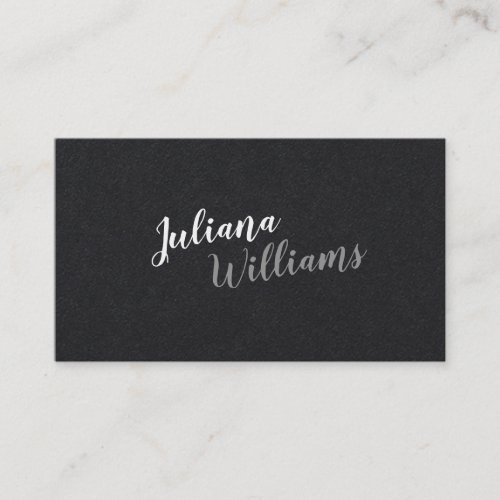 cursive modern handwriting professional black business card