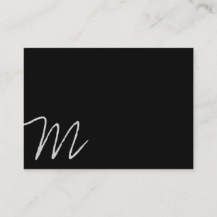 Cursive Monogram Asymmetric (black) Business Card