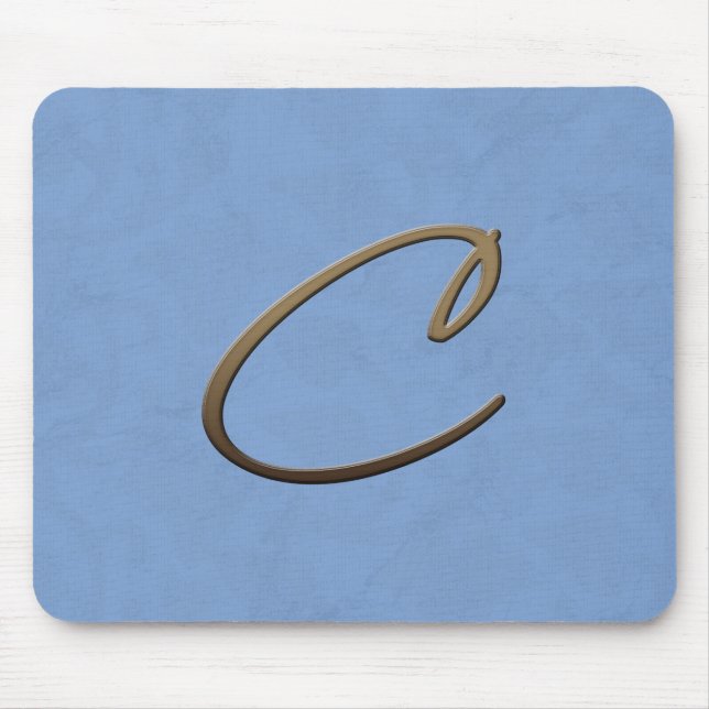 cursive monogram - C Mouse Pad (Front)