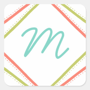Cursive Monogram Holiday Stickers