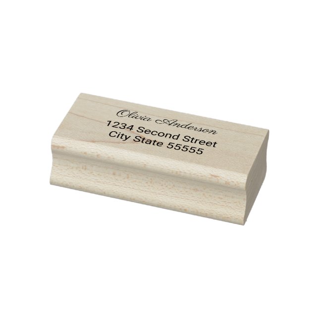 Cursive Name and "Printed" Return Address Rubber Stamp (Stamp)