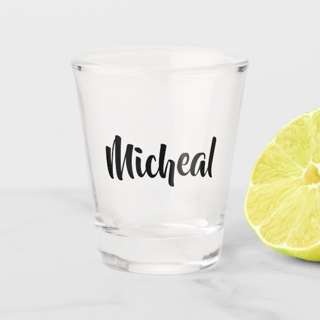 Cursive Name Design Shot Glass (Front)
