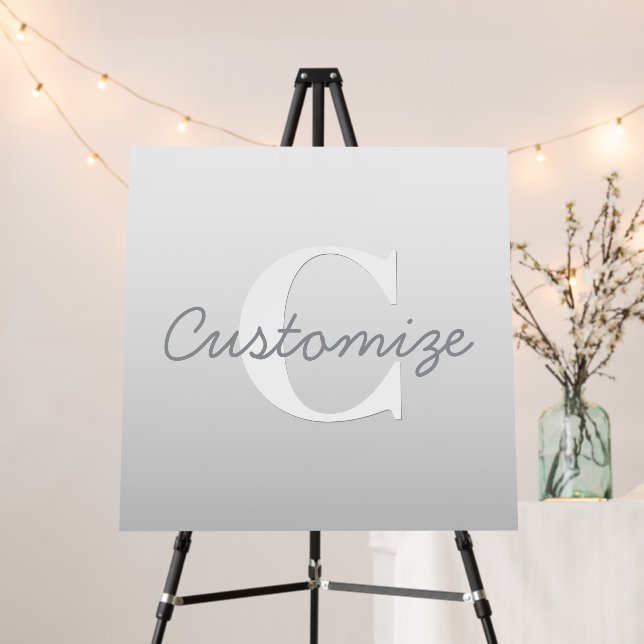 Cursive Name or other Text w/Monogram | Gradient  Foam Board (In Situ (Stand))